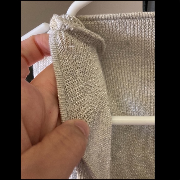 Tea-length Silver Knit Dress - Picture 8 of 9